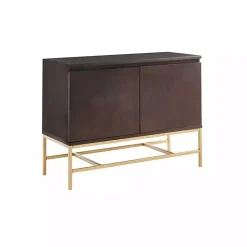 Kirklands Home Wood and Gold Martha Stewart Cabinet Brown Online