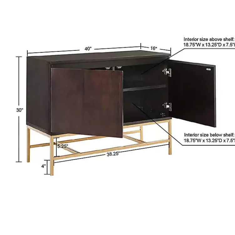 Kirklands Home Wood and Gold Martha Stewart Cabinet Brown Online