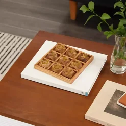 Decorative Accents>Kirklands Home Wood and Gold Tic Tac Toe Game Set Brown