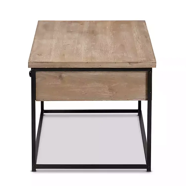 Kirklands Home Wood and Metal 2-Drawer Coffee Table Brown