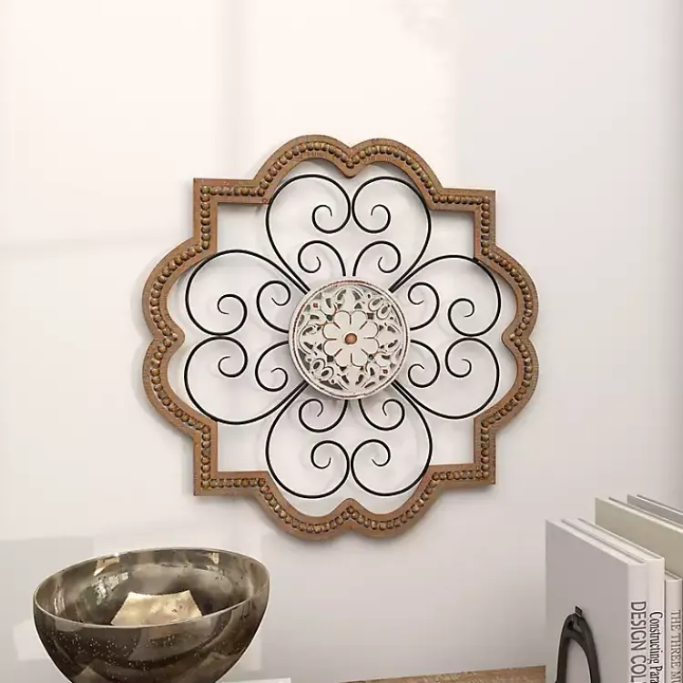 Kirklands Home Brown Wood and Metal Farmhouse Wall Plaque Outlet