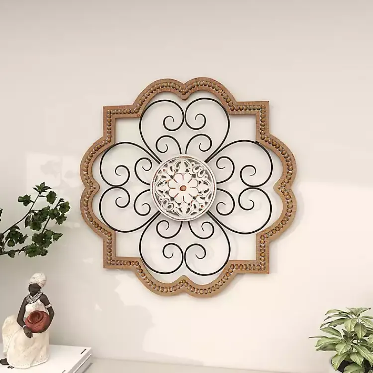 Kirklands Home Brown Wood and Metal Farmhouse Wall Plaque Outlet