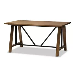Kirklands Home Brown Wood and Metal Linear Base Desk Hot
