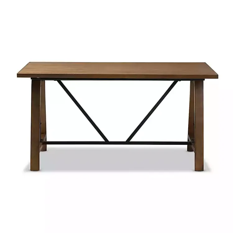 Kirklands Home Brown Wood and Metal Linear Base Desk Hot