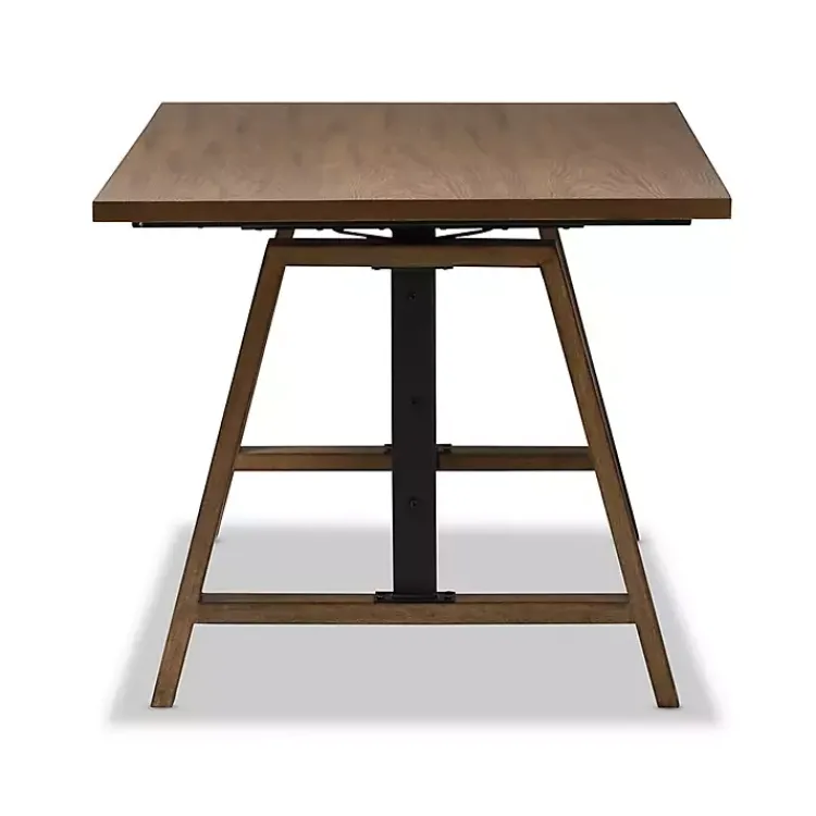 Kirklands Home Brown Wood and Metal Linear Base Desk Hot