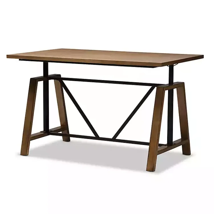 Kirklands Home Brown Wood and Metal Linear Base Desk Hot