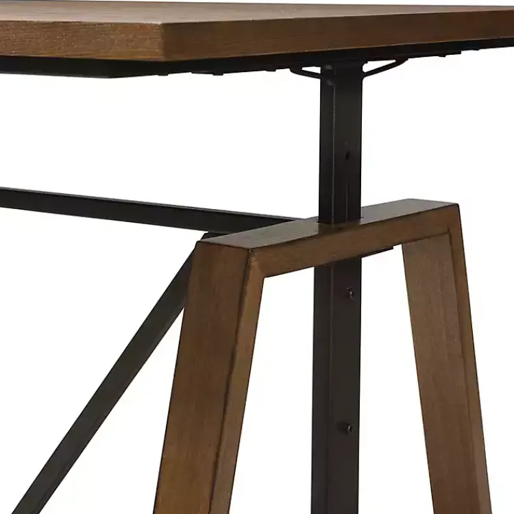 Kirklands Home Brown Wood and Metal Linear Base Desk Hot