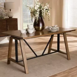 Kirklands Home Brown Wood and Metal Linear Base Desk Hot
