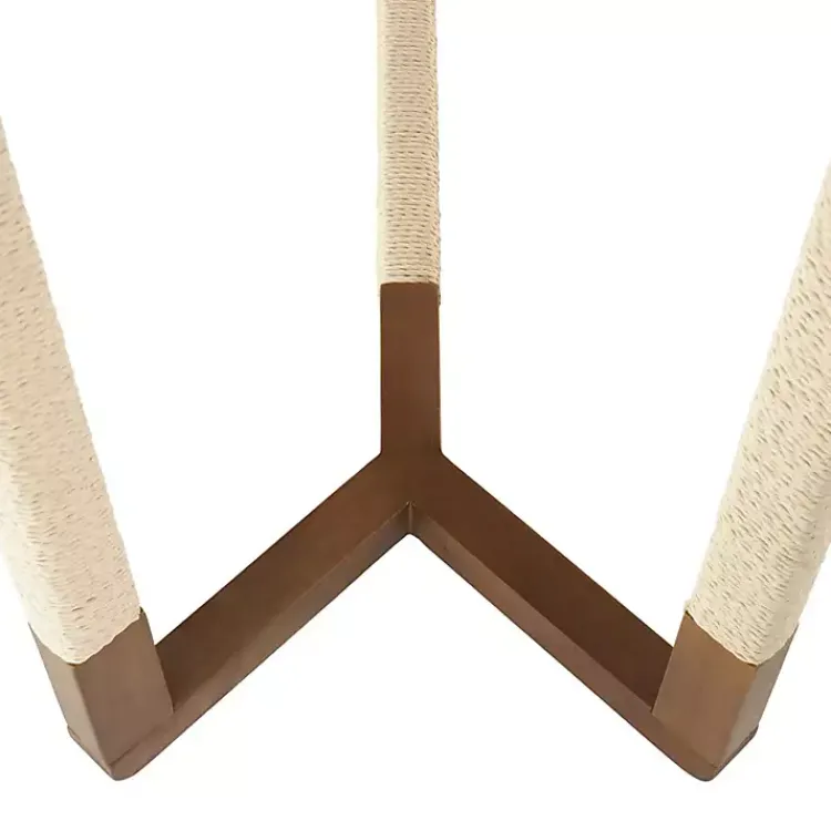 Kirklands Home Wood and Rope Geometric Console Table Brown Clearance