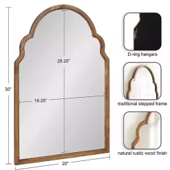 Kirklands Home Brown Wood Arch Hogan Wall Mirror Outlet