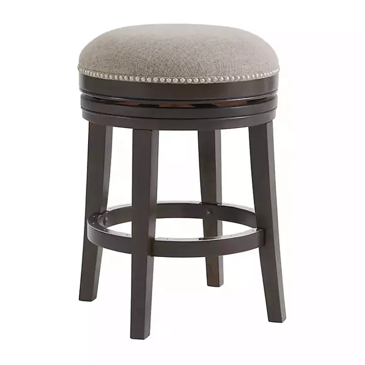 Kirklands Home Brown Wood Backless Swivel 2-pc. Counter Stool Set Gray Best