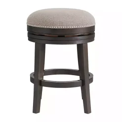 Kirklands Home Brown Wood Backless Swivel 2-pc. Counter Stool Set Gray Best