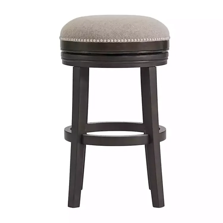 Kirklands Home Brown Wood Backless Swivel 2-pc. Bar Stool Set Gray