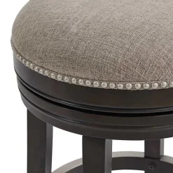 Kirklands Home Brown Wood Backless Swivel 2-pc. Bar Stool Set Gray