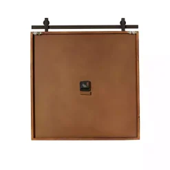 Kirklands Home Brown Wood Black Metal Accent Square Wall Clock Discount
