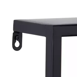 Kirklands Home Brown Wood Black Metal Frame Wall Shelves New