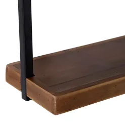 Kirklands Home Brown Wood Black Metal Frame 3-pc. Wall Shelves Hot