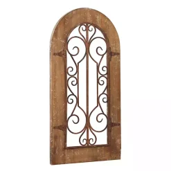 Kirklands Home Wood Black Metal Scrollwork Wall Plaque Brown Hot