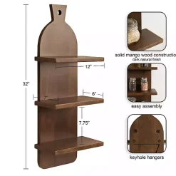 Kirklands Home Brown Wood Board Tiered Wall Shelf Online
