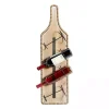 Kirklands Home Brown Wood Bottle Frame Metal Bracket Wine Holder