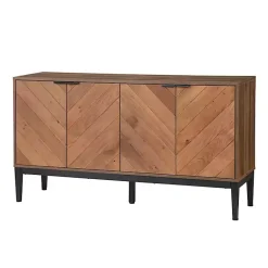Kirklands Home Wood Chevron 4-Door Sideboard Brown Online