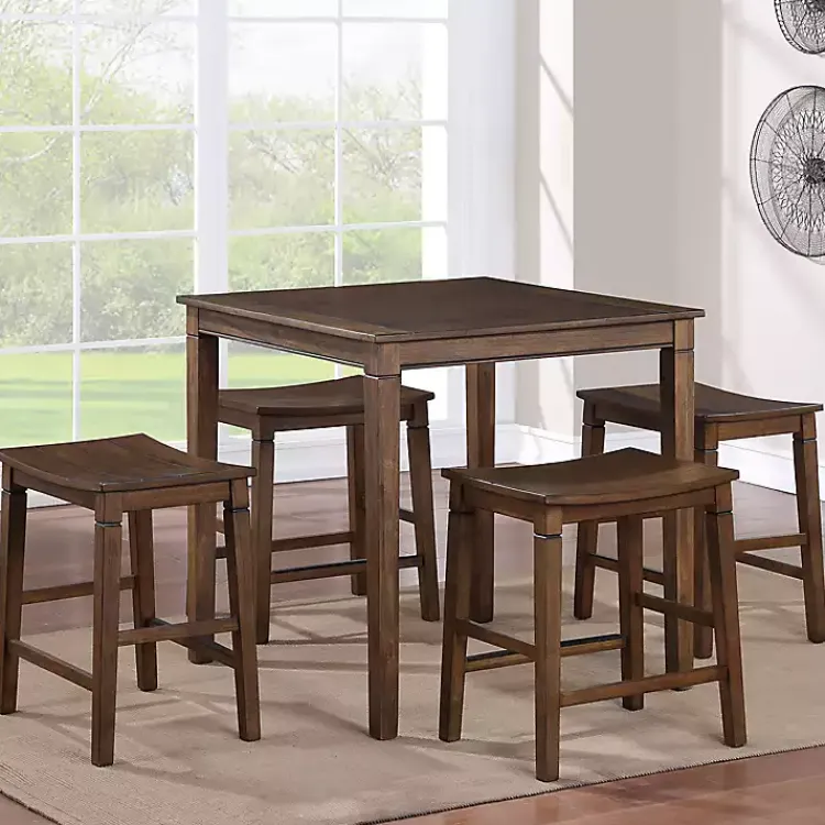 Kirklands Home Wood Counter Stool 5-pc. Dining Set Brown Sale