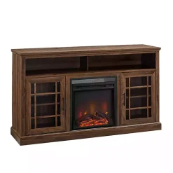 Kirklands Home Wood 2-Door LED Fireplace Cabinet Brown Sale