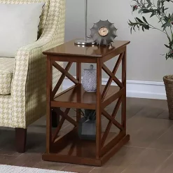 Kirklands Home Wood Double X Sides Accent Table Brown Best