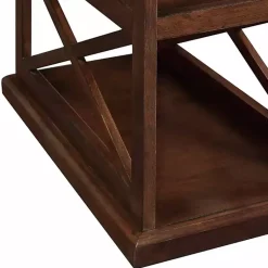 Kirklands Home Wood Double X Sides Accent Table Brown Best
