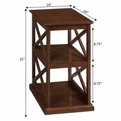 Kirklands Home Wood Double X Sides Accent Table Brown Best