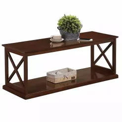 Kirklands Home Wood Double X Sides Coffee Table Brown Sale