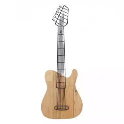 Kirklands Home Brown Wood Electric Guitar Wall Plaque New
