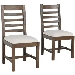 Kirklands Home Brown Wood Farmhouse Dining Chairs, Set of 2 Discount