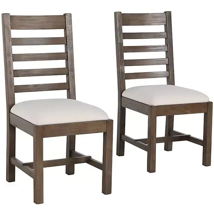 Kirklands Home Brown Wood Farmhouse Dining Chairs, Set of 2 Discount
