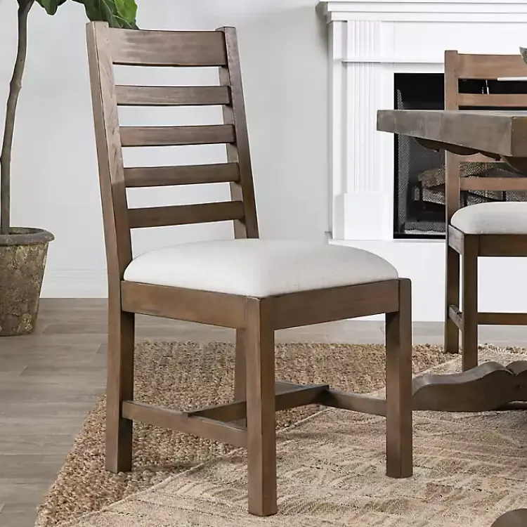 Kirklands Home Brown Wood Farmhouse Dining Chairs, Set of 2 Discount