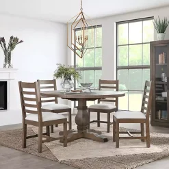 Kirklands Home Brown Wood Farmhouse Dining Chairs, Set of 2 Discount