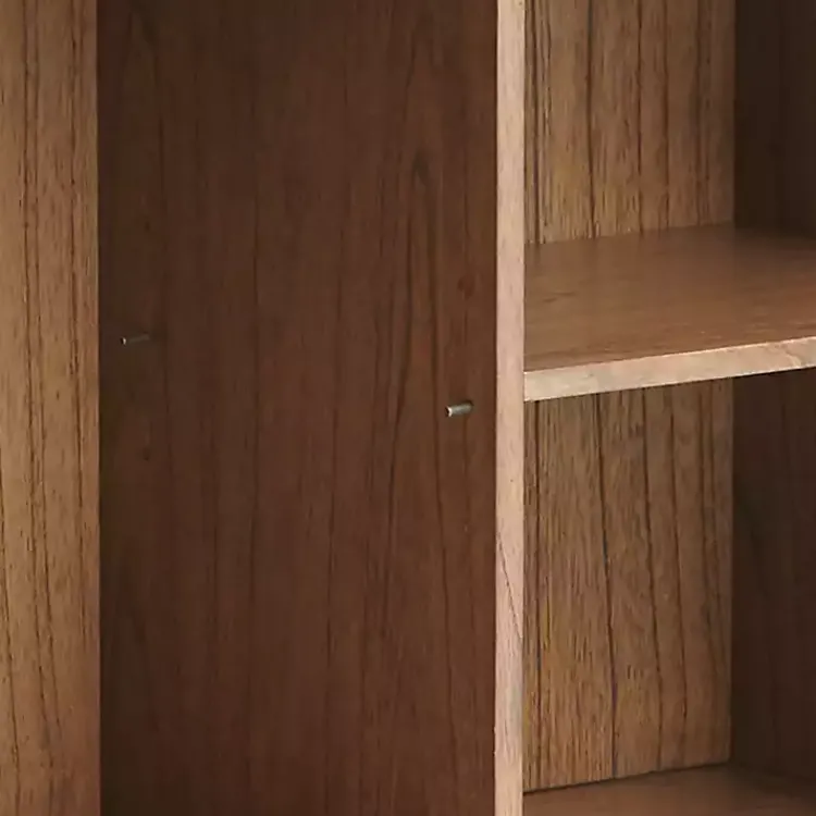 Kirklands Home Brown Wood Frame Metal Base 2-Door Cabinet Clearance