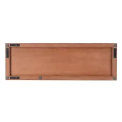 Kirklands Home Wood Geometric Block Wall Plaque, 36x12 in. Brown Discount
