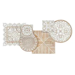 Kirklands Home Brown Wood Geometric Layered Shapes Wall Plaque Clearance