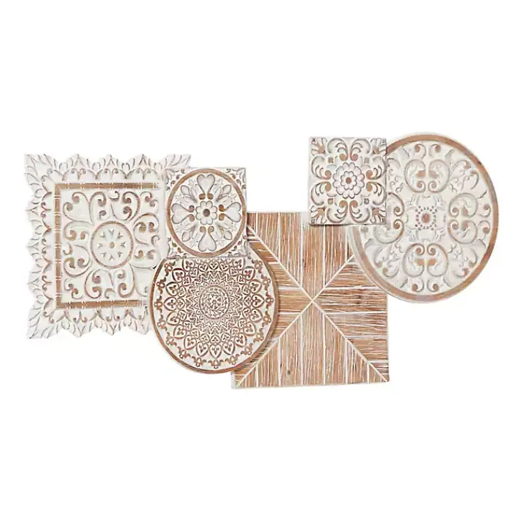 Kirklands Home Brown Wood Geometric Layered Shapes Wall Plaque Clearance