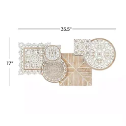 Kirklands Home Brown Wood Geometric Layered Shapes Wall Plaque Clearance