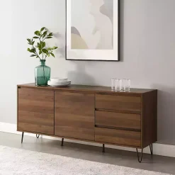 Kirklands Home Wood Hairpin Legs Media Cabinet Brown