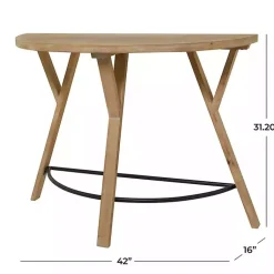Kirklands Home Wood Half Round Console Table Brown Hot