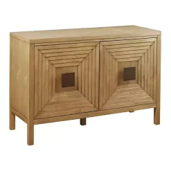 Kirklands Home Wood Layered Doors Cabinet Brown New