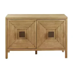 Kirklands Home Wood Layered Doors Cabinet Brown New