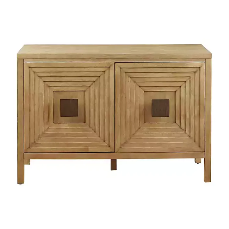 Kirklands Home Wood Layered Doors Cabinet Brown New