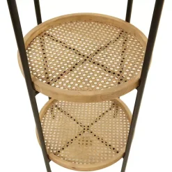Kirklands Home Wood Mesh Woven 3-Tier Accent Table Brown Discount