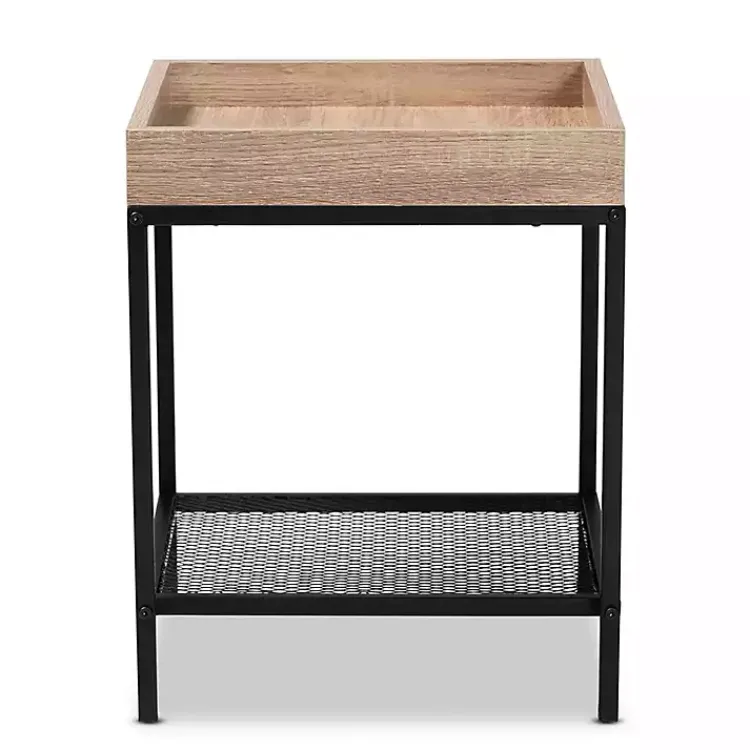 Kirklands Home Wood Raised Edge Side Table Brown