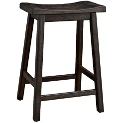 Kirklands Home Wood Rectangular Counter Stools, Set of 2 Brown Sale