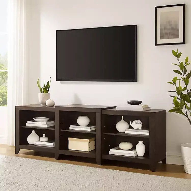 Kirklands Home Wood 6-Shelf Media Cabinet Brown Best